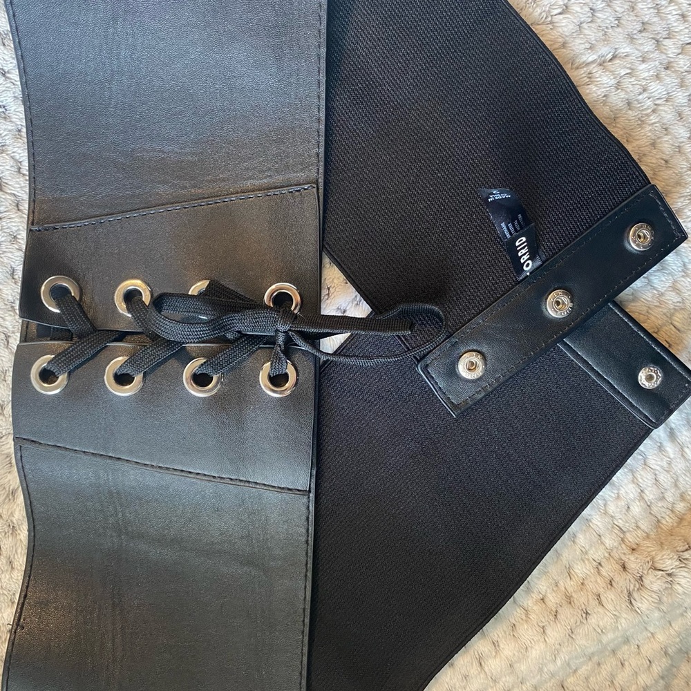 Faux Lace Up Waist Belt